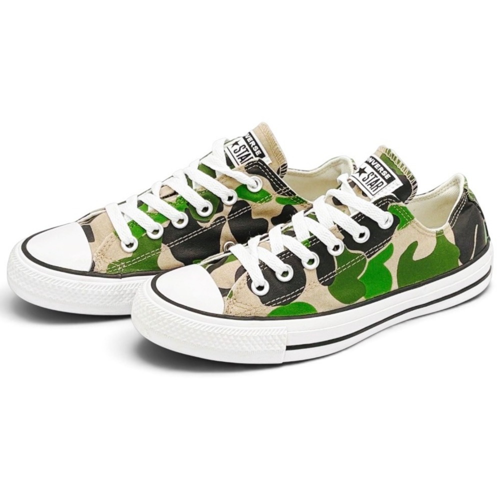 Converse Chuck Taylor All Star Camo Low Top Shoes Unisex M5 W7 166715F Green Tan
